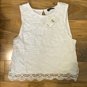 *🎉3 for 15* White Eclipse Crocheted Crop Tank
